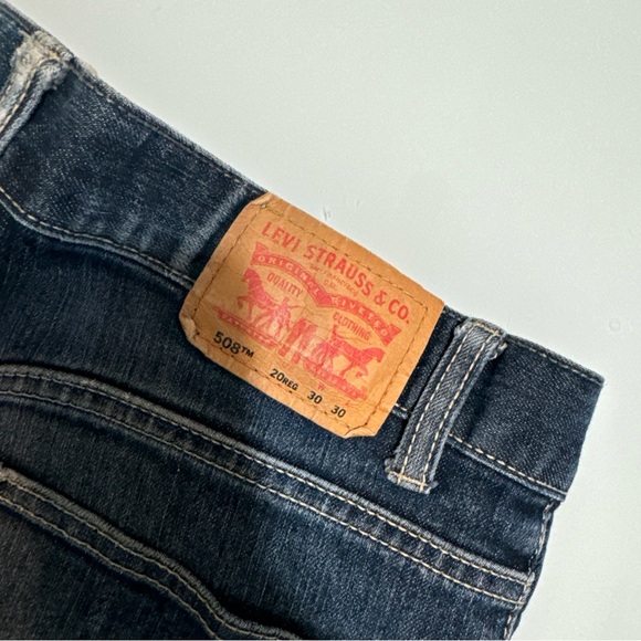 Levi's Demi Boot 508 Jeans Dark  Cotton Whiskering Distressed 20 R 30 X 30 Vs12 - Picture 3 of 6